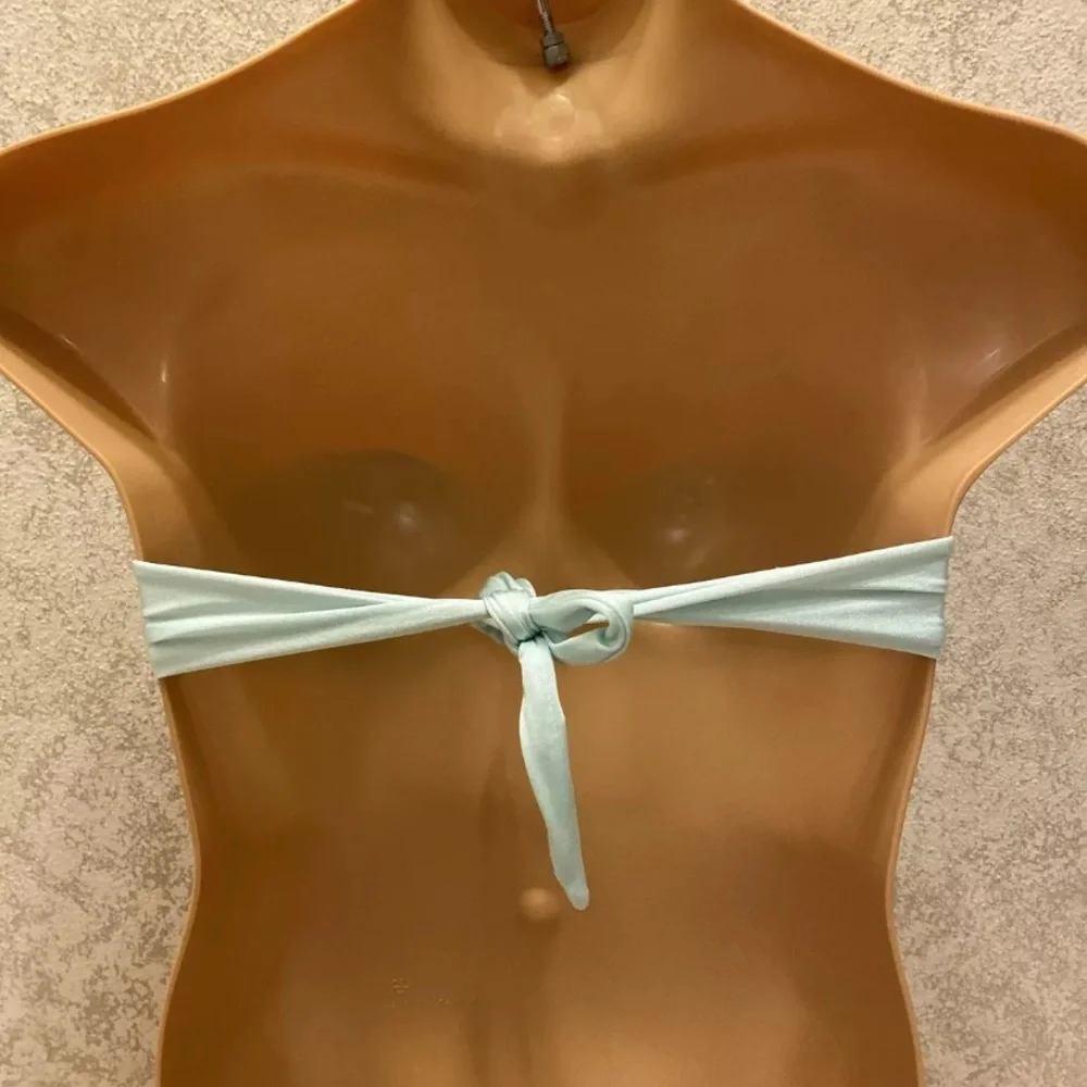 Victoria's Secret Light Blue Rhinestone Strapless Bikini Top